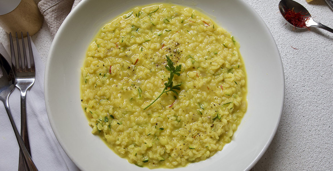 risotto zucchine zafferano courgette saffron