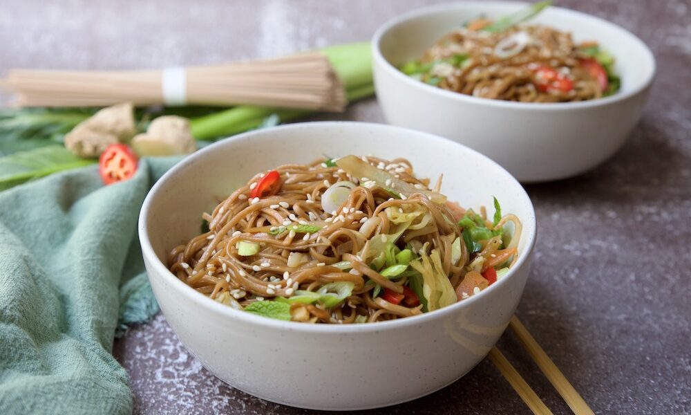 noodles vegetali in padella