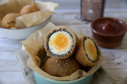 scotch eggs vegetarian with mushrooms